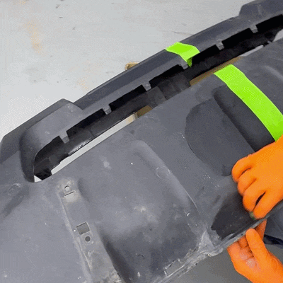 Aplicare NANOFIX pe plastic exterior, jumatate tratata, jumatate netratata